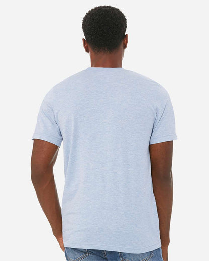 BELLA + CANVAS 3001CVC CVC Jersey Tee - Heather Prism Blue - On Model Back