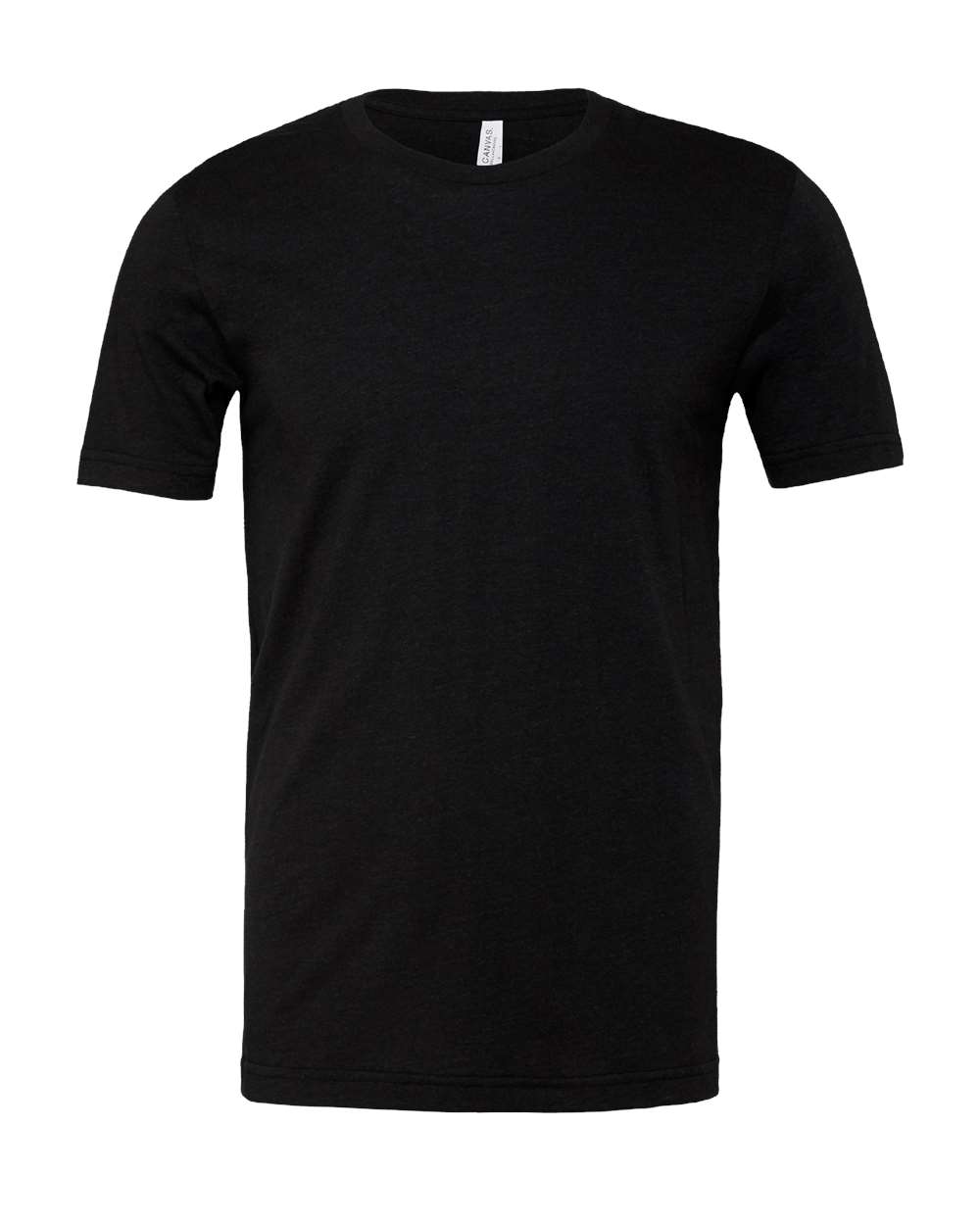 BELLA + CANVAS 3001CVC CVC Jersey Tee - Black Heather - Front View