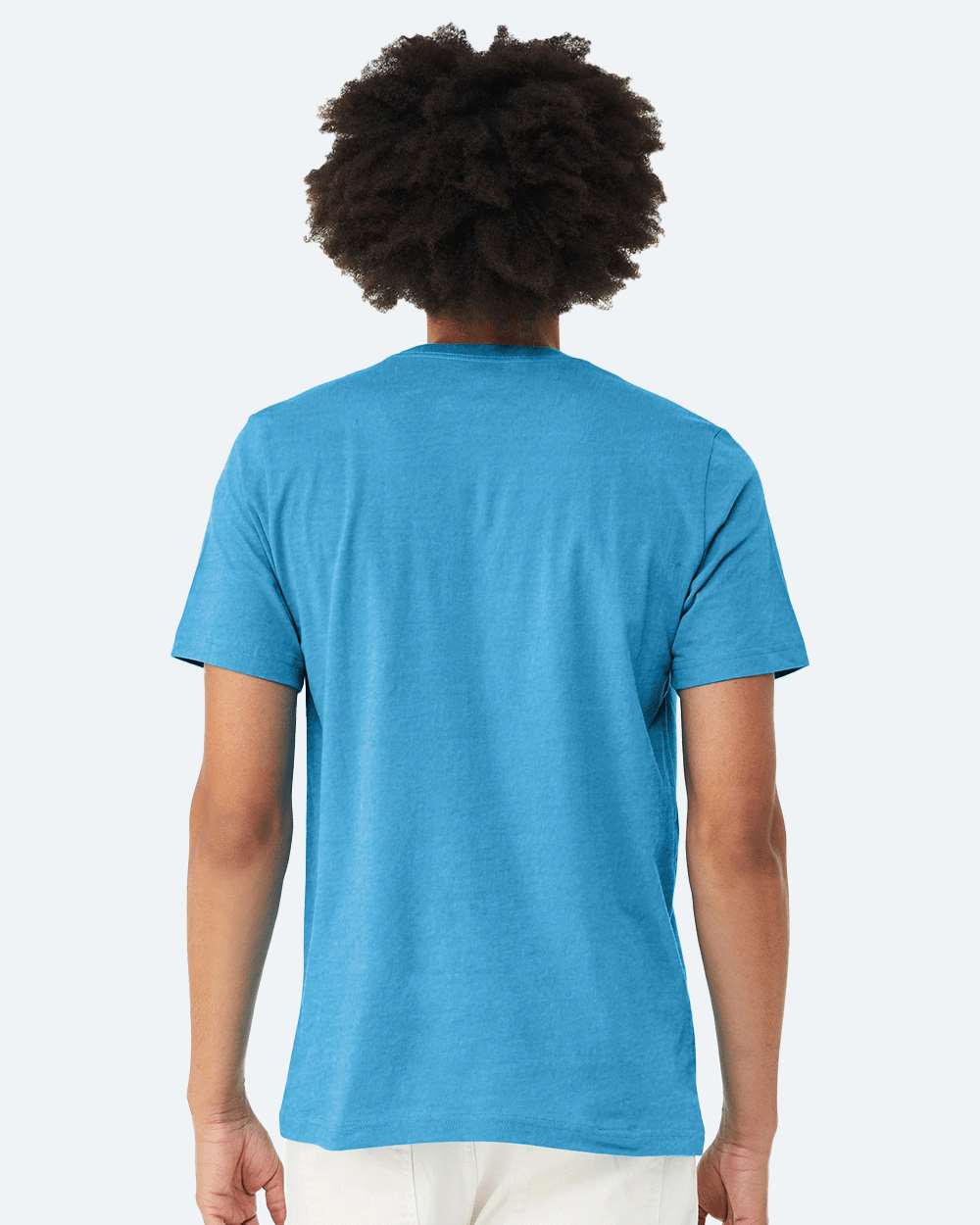 BELLA + CANVAS 3001CVC CVC Jersey Tee - Heather Aqua - On Model Back