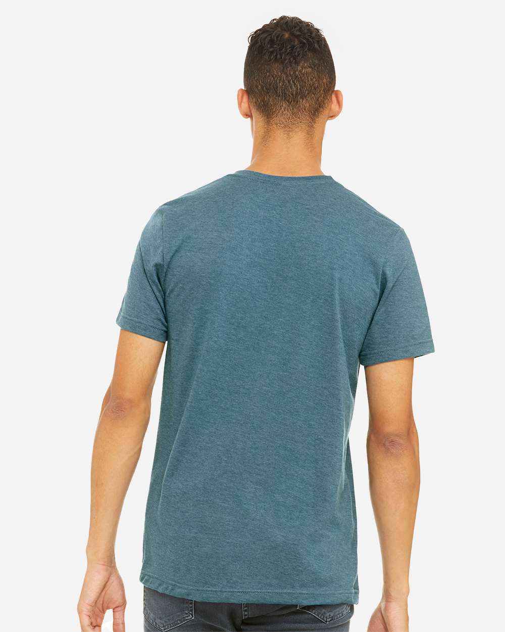 BELLA + CANVAS 3001CVC CVC Jersey Tee - Heather Deep Teal - On Model Back