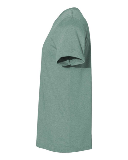 BELLA + CANVAS 3001CVC CVC Jersey Tee - Heather Dusty Blue - Direct Side