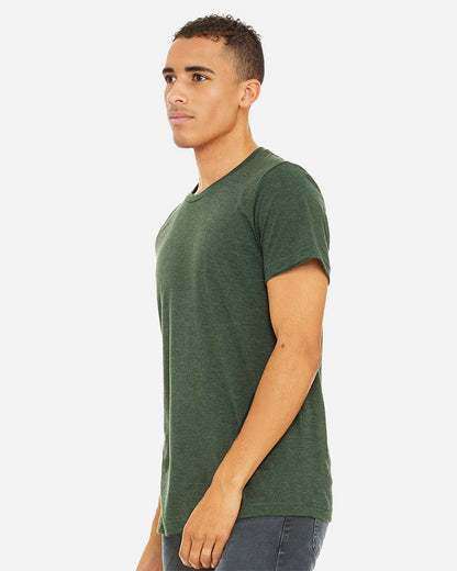 BELLA + CANVAS 3001CVC CVC Jersey Tee - Heather Forest - On Model Side