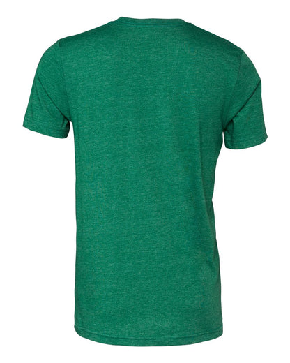 BELLA + CANVAS 3001CVC CVC Jersey Tee - Heather Grass Green - Back View