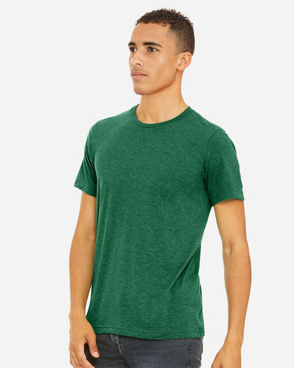 BELLA + CANVAS 3001CVC CVC Jersey Tee - Heather Grass Green - On Model Side
