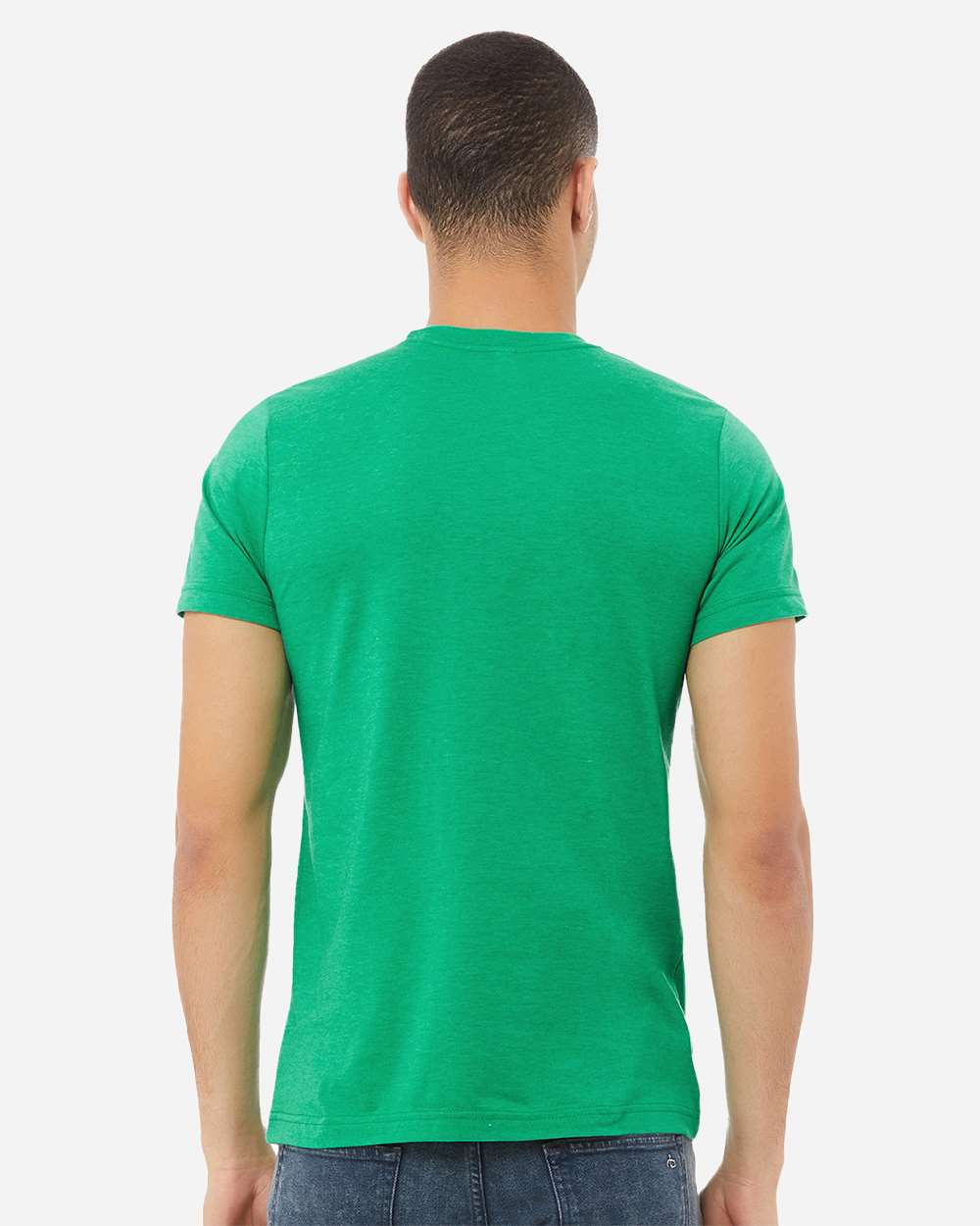 BELLA + CANVAS 3001CVC CVC Jersey Tee - Heather Kelly - On Model Back