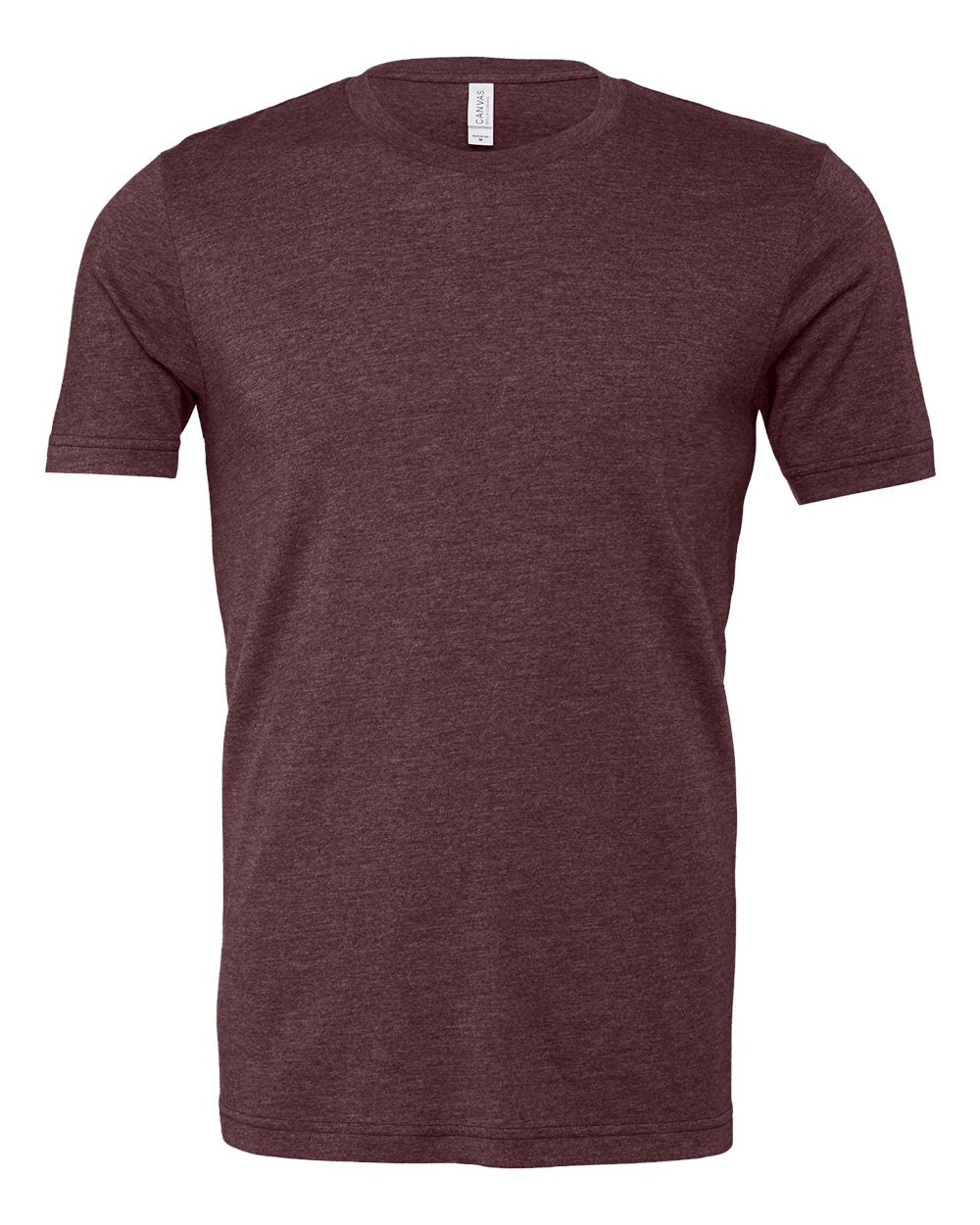 BELLA + CANVAS 3001CVC CVC Jersey Tee - Heather Maroon - Front View