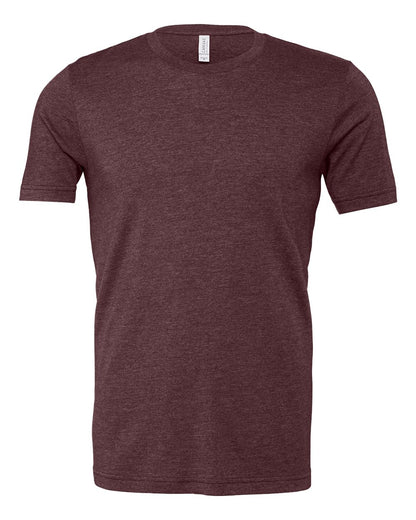 BELLA + CANVAS 3001CVC CVC Jersey Tee - Heather Maroon - Front View