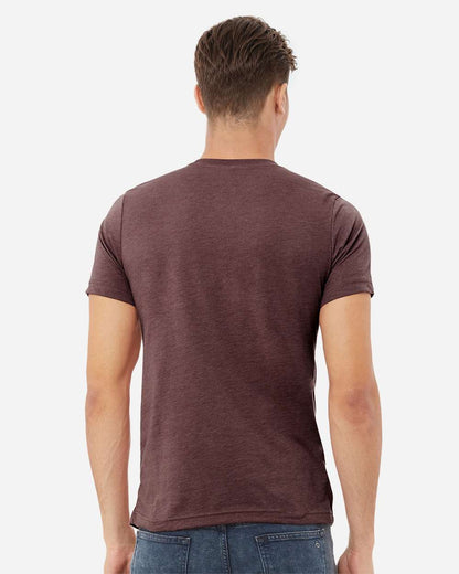 BELLA + CANVAS 3001CVC CVC Jersey Tee - Heather Maroon - On Model Back