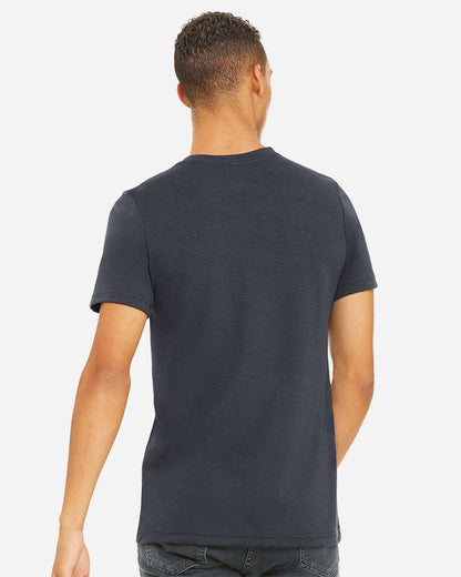 BELLA + CANVAS 3001CVC CVC Jersey Tee - Heather Midnight Navy - On Model Back