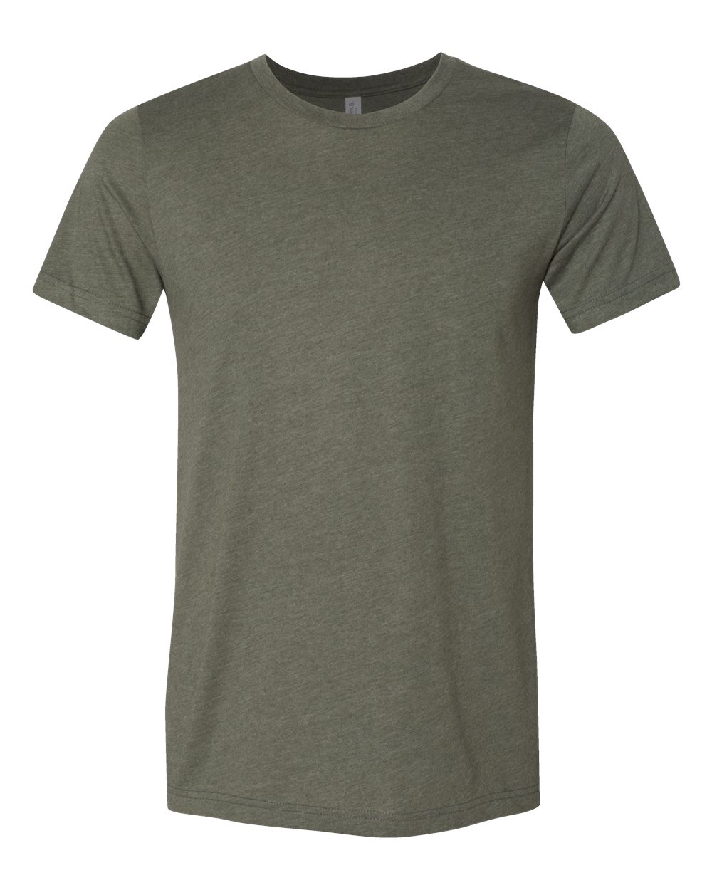 BELLA + CANVAS 3001CVC CVC Jersey Tee - Heather Military Green - Front View