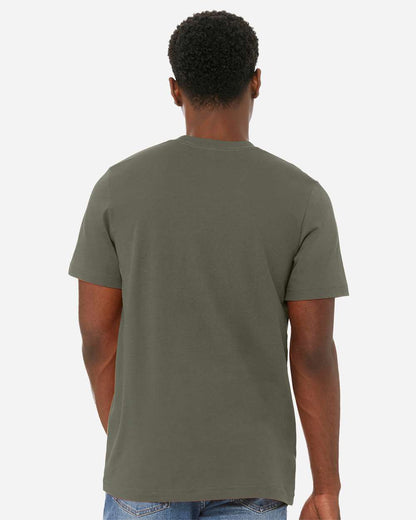 BELLA + CANVAS 3001CVC CVC Jersey Tee - Heather Military Green - On Model Back