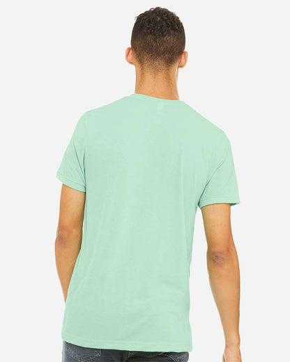 BELLA + CANVAS 3001CVC CVC Jersey Tee - Heather Mint - On Model Back