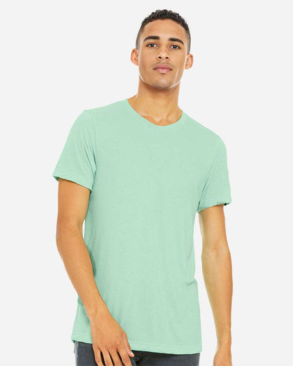 BELLA + CANVAS 3001CVC CVC Jersey Tee - Heather Mint - On Model Front