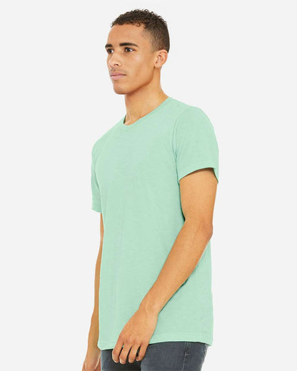 BELLA + CANVAS 3001CVC CVC Jersey Tee - Heather Mint - On Model Side