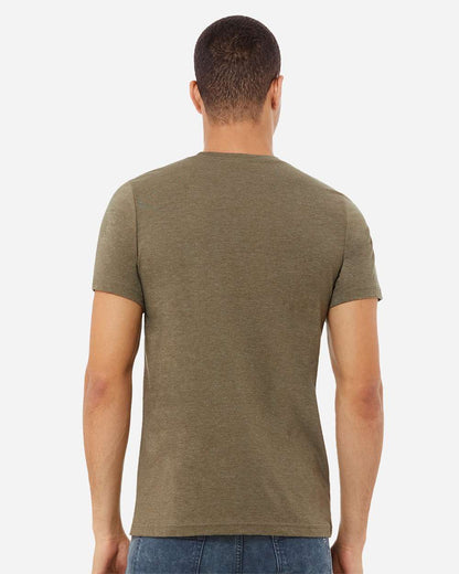 BELLA + CANVAS 3001CVC CVC Jersey Tee - Heather Olive - On Model Back