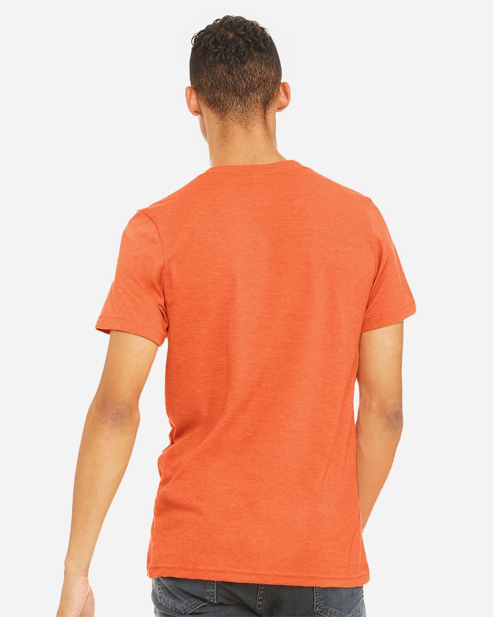 BELLA + CANVAS 3001CVC CVC Jersey Tee - Heather Orange - On Model Back