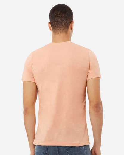 BELLA + CANVAS 3001CVC CVC Jersey Tee - Heather Peach - On Model Back