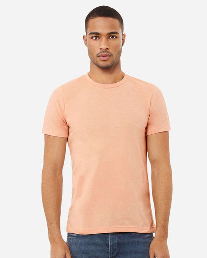 BELLA + CANVAS 3001CVC CVC Jersey Tee - Heather Peach - On Model Front