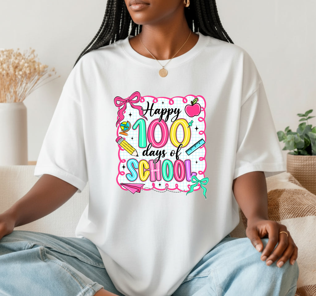 Happy 100 Days of School! Rainbow Sun – School DTF Transfer