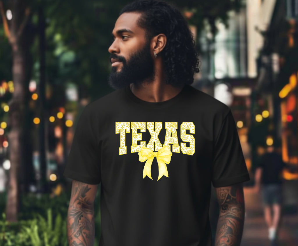 TEXAS Distressed Collegiate – Texas DTF Transfer