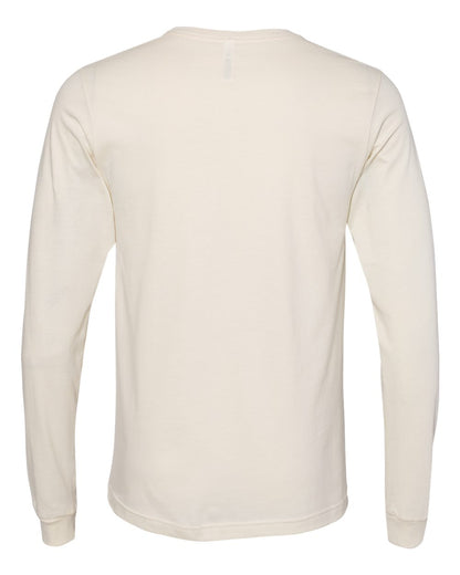 BELLA + CANVAS 3501 Unisex Jersey Long Sleeve Tee - Natural - Back View