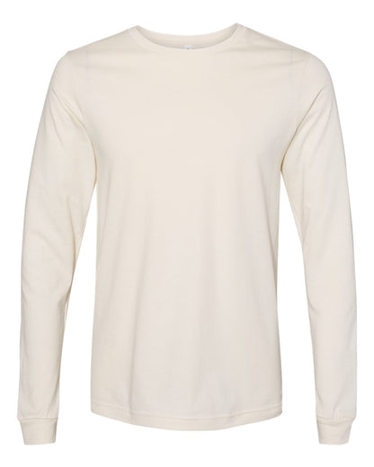 BELLA + CANVAS 3501 Unisex Jersey Long Sleeve Tee - Natural - Front View