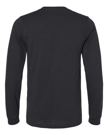 BELLA + CANVAS 3501 Unisex Jersey Long Sleeve Tee - Vintage Black - Back View