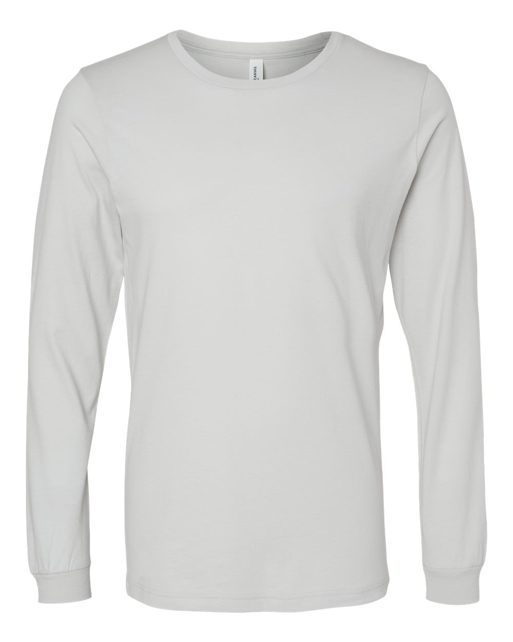 BELLA + CANVAS 3501 Unisex Jersey Long Sleeve Tee - Silver - Front View