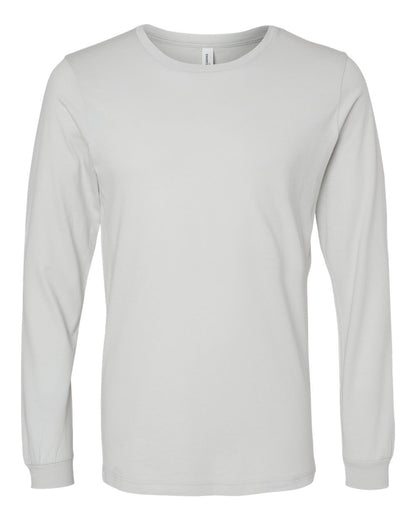 BELLA + CANVAS 3501 Unisex Jersey Long Sleeve Tee - Silver - Front View
