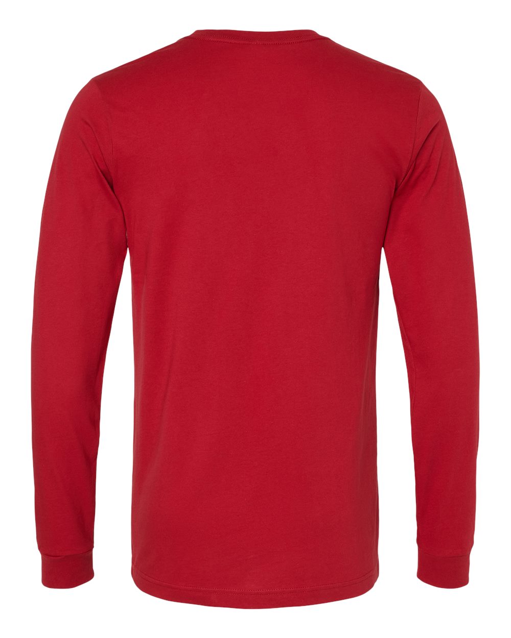 BELLA + CANVAS 3501 Unisex Jersey Long Sleeve Tee - Canvas Red - Back View