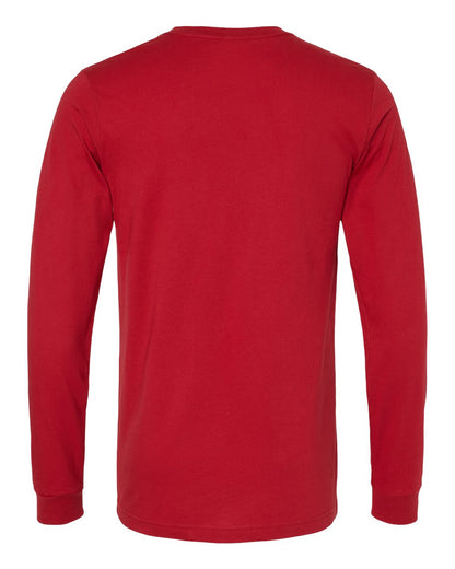 BELLA + CANVAS 3501 Unisex Jersey Long Sleeve Tee - Canvas Red - Back View