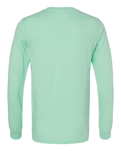 BELLA + CANVAS 3501 Unisex Jersey Long Sleeve Tee - Mint - Back View