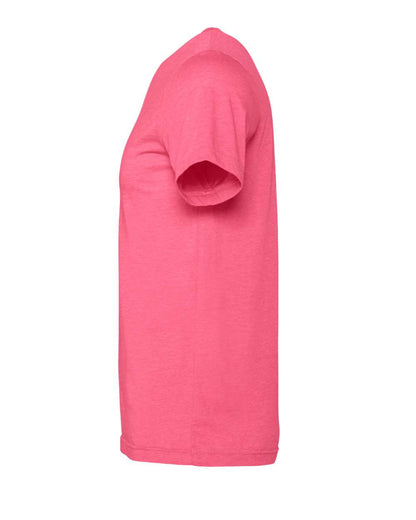 BELLA + CANVAS 3001CVC CVC Jersey Tee - Heather Charity Pink - Direct Side