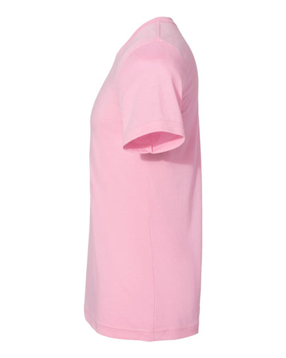 BELLA + CANVAS 3001CVC CVC Jersey Tee - Heather Bubble Gum - Direct Side