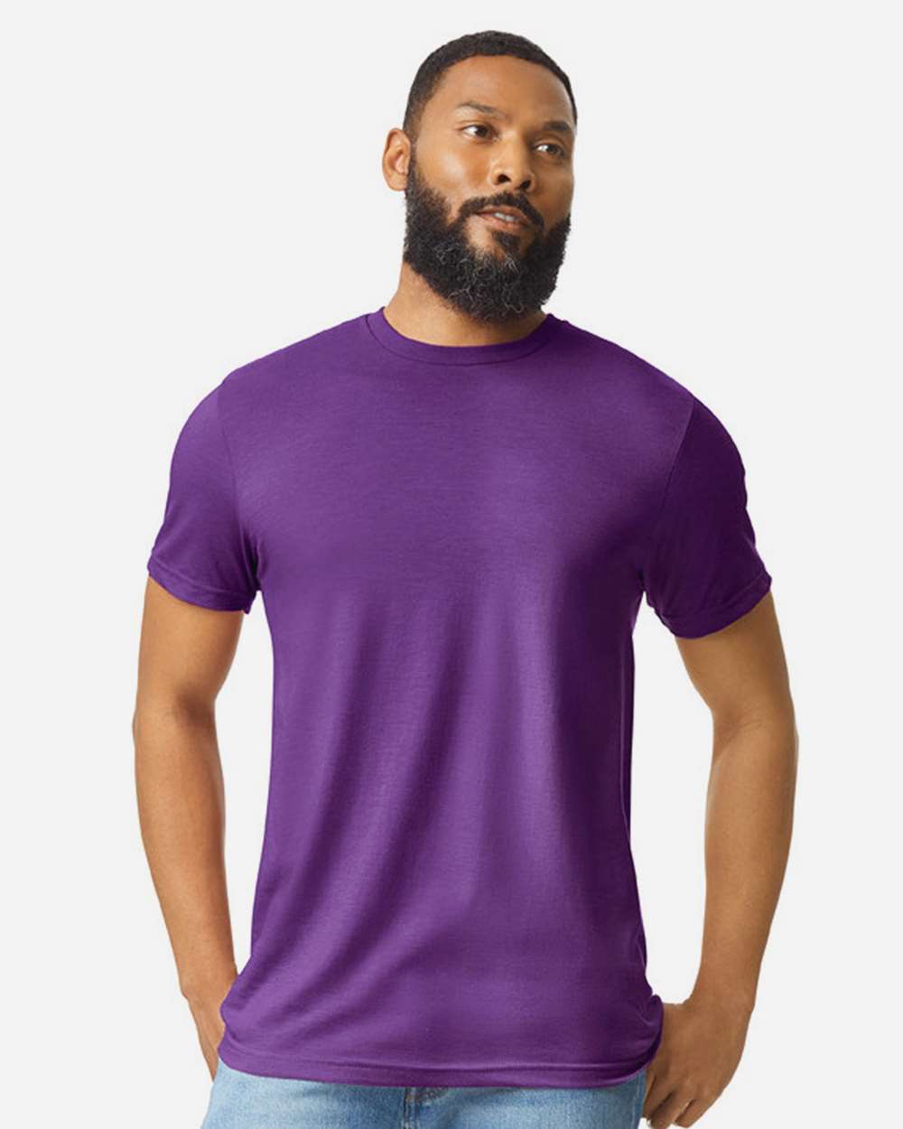 Gildan 64000CVC Unisex Softstyle® CVC T-Shirt - Amethyst - On Model Front