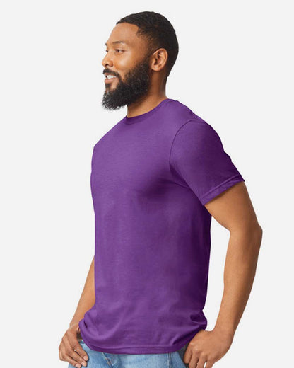 Gildan 64000CVC Unisex Softstyle® CVC T-Shirt - Amethyst - On Model Side