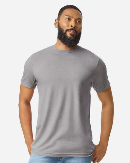 Gildan 64000CVC Unisex Softstyle® CVC T-Shirt - Cement - On Model Front