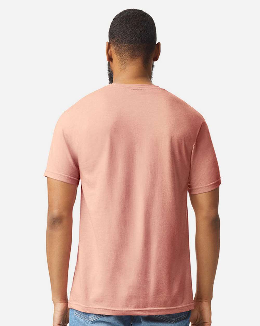 Gildan 64000CVC Unisex Softstyle® CVC T-Shirt - Dusty Rose - On Model Back