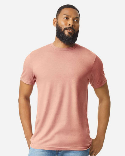 Gildan 64000CVC Unisex Softstyle® CVC T-Shirt - Dusty Rose - On Model Front