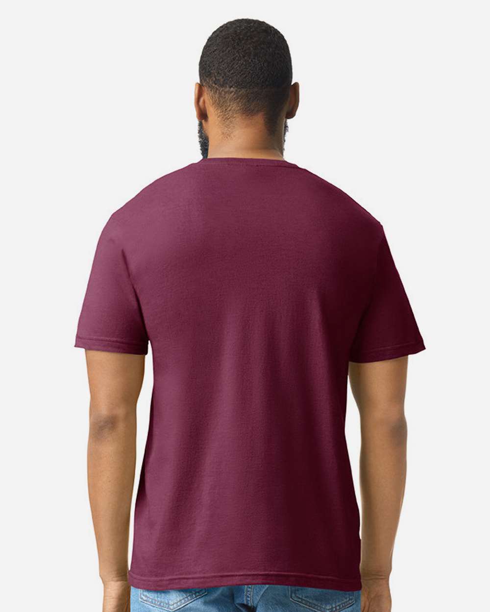 Gildan 64000CVC Unisex Softstyle® CVC T-Shirt - Maroon Mist - On Model Back