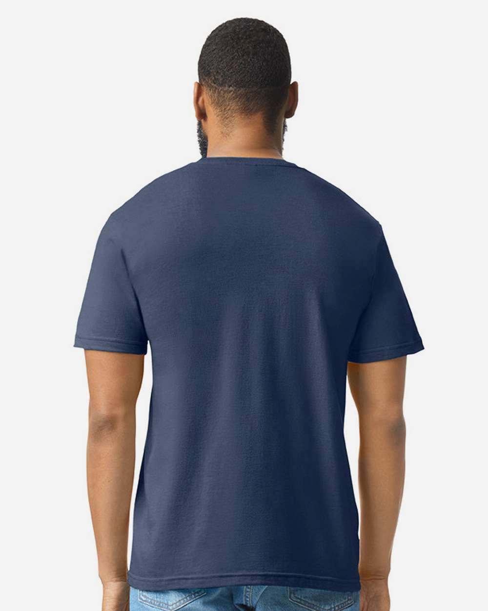 Gildan 64000CVC Unisex Softstyle® CVC T-Shirt - Navy Mist - On Model Back