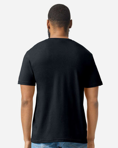 Gildan 64000CVC Unisex Softstyle® CVC T-Shirt - Pitch Black - On Model Back