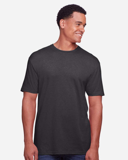 Gildan 64000CVC Unisex Softstyle® CVC T-Shirt - Pitch Black Mist - On Model Front