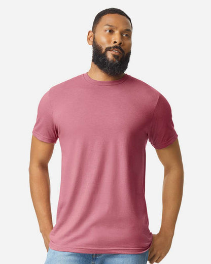 Gildan 64000CVC Unisex Softstyle® CVC T-Shirt - Plumrose - On Model Front