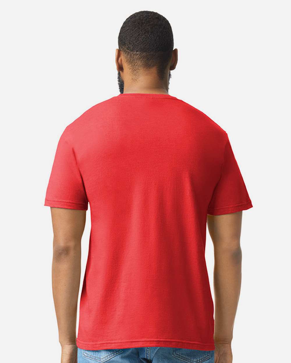 Gildan 64000CVC Unisex Softstyle® CVC T-Shirt - Red Mist - On Model Back