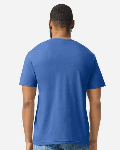 Gildan 64000CVC Unisex Softstyle® CVC T-Shirt - Royal Mist - On Model Back