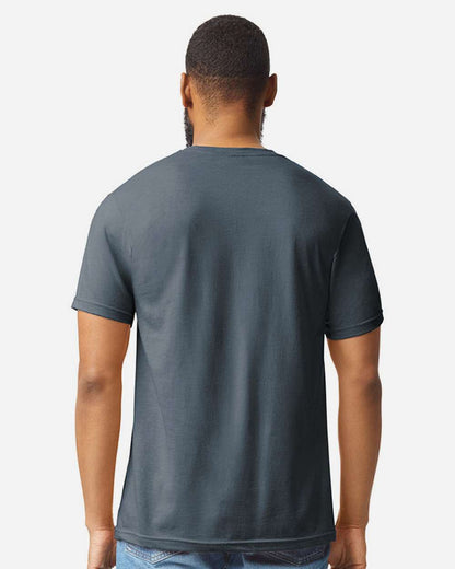 Gildan 64000CVC Unisex Softstyle® CVC T-Shirt - Steel Blue - On Model Back