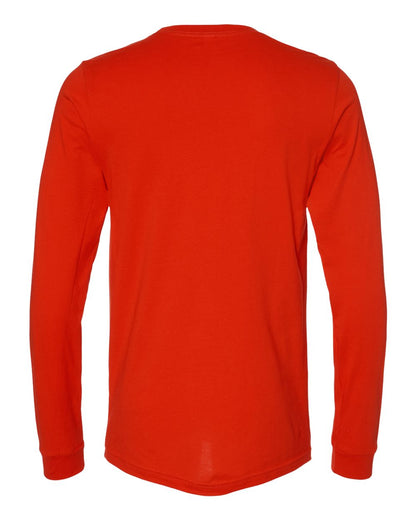 BELLA + CANVAS 3501 Unisex Jersey Long Sleeve Tee - Poppy - Back View