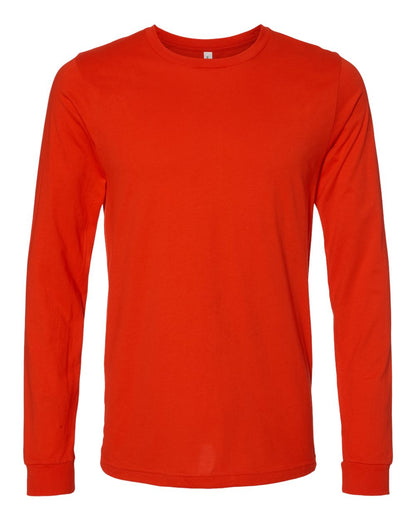 BELLA + CANVAS 3501 Unisex Jersey Long Sleeve Tee - Poppy - Front View