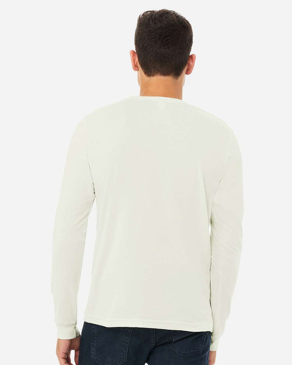 BELLA + CANVAS 3501 Unisex Jersey Long Sleeve Tee - Citron - On Model Back
